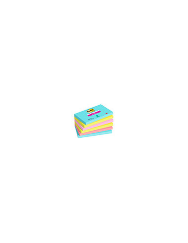 BLOC NOTAS ADH.POST-IT SUPER STICKY 76X127MM 6UD 90H. COL. SURT.