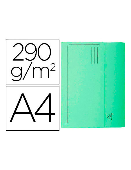 SUBCARPETA A4 290 GR. EXACOMPTA C/BOLSA VERDE 50 UD.