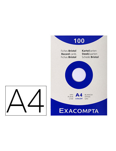 CARTULINA EXACOMPTA DIN A4 BLANCA 205 GRS PAQUETE DE 100 UNIDADES