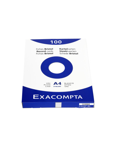 CARTULINA EXACOMPTA DIN A4 BLANCA 205 GRS PAQUETE DE 100 UNIDADES