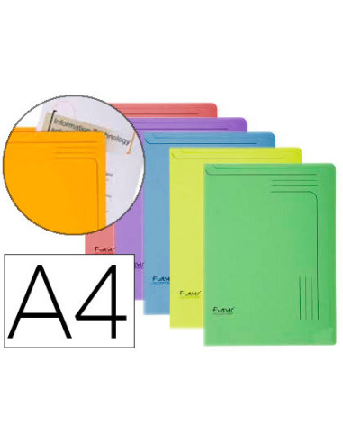 CARPETA DOSSIER UÑERO CARTULINA EXACOMPTA DIN A4 290 GR 5 UND COL.SUR