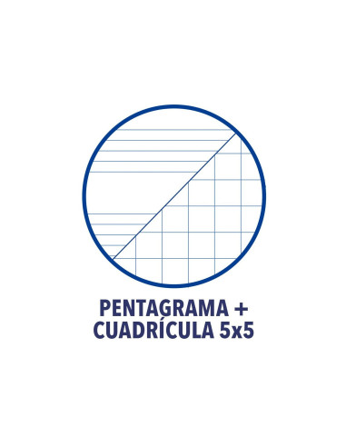BLOC MUSICA CANTO OXFORD PENTAGRAMA INTERLINEADO 2+5MM A4 24H. 90G/M2
