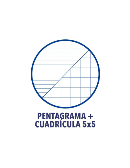 BLOC MUSICA CANTO OXFORD PENTAGRAMA INTERLINEADO 2+5MM A4 24H. 90G/M2