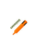 ROTULADOR GREENING FLUORESCENTE PUNTA BISELADA NARANJA 2