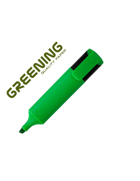 ROTULADOR GREENING FLUORESCENTE PUNTA BISELADA VERDE