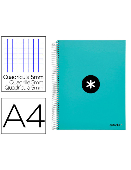 CUADERNO ESP. ANTARTIK A4 T.FORRADA MICRO 5MM 5B 4T.120H.100GR.MENTA
