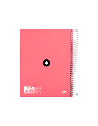CUADERNO ESP. ANTARTIK A5 T.FORRADA 5MM 5B 6T.120H.100GR. CORAL