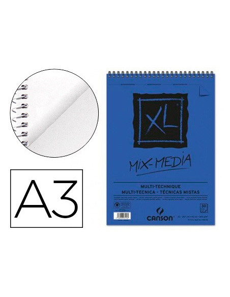 CUADERNO ESP. CANSON DIBUJO A3 ACUARELA MICRO GRANO MEDIO 30H. 300GR.