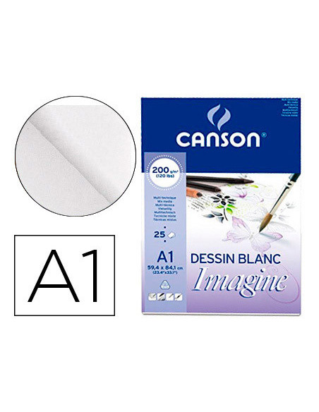 BLOC ENCOLADO CANSON DIBUJO A1 25H. 200GR.