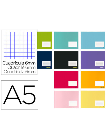 CUADERNO GRAP. WRITE A5 AP. T.CARTON 6MM 32H. 60GR. COL.SURT.