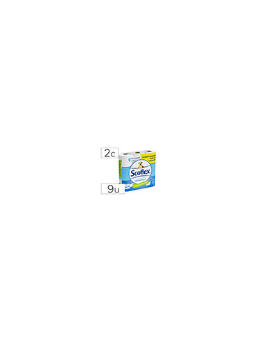 PAPEL HIGIENICO SCOTTEX MEGARROLLO DOBLE LARGO PACK DE 6+3 ROLLOS