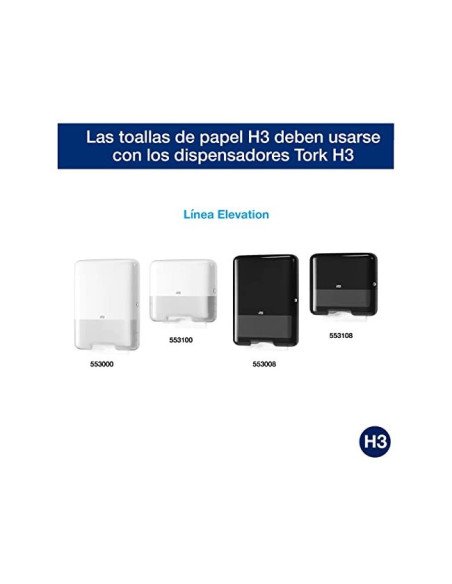 TOALLA PAPEL ENGARZADA 2 CAPAS 13X11,5 CM 250UD.PARA DISPENSADOR H3