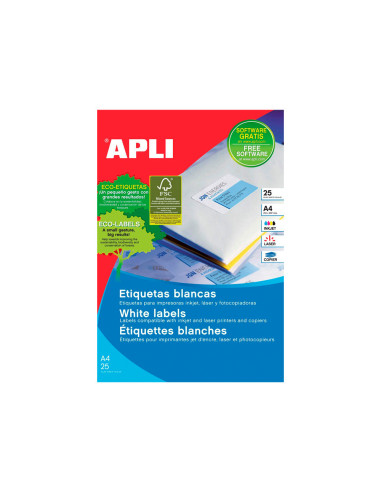 ETIQUETA ADH. APLI 1215 210X297MM 25H.