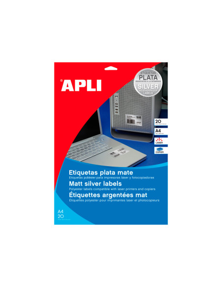ETIQUETA ADH. APLI 10071 210X297MM METALIZADA 20H.