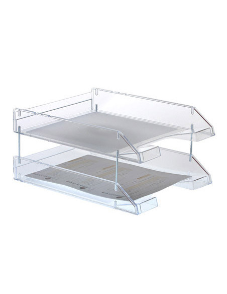 BANDEJA SOBREMESA ARCHIVO 2000 PLASTICO TPTE. CRISTAL 340X260X60 MM