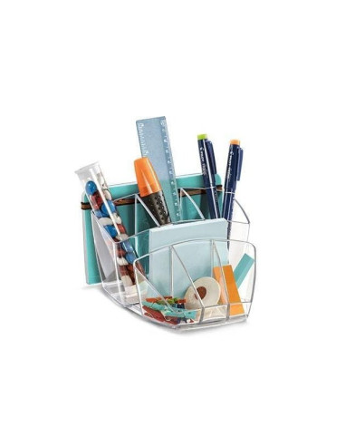 ORGANIZADOR SOBREMESA CEP CON 8 COMPARTIMENTOS PLASTICO TRANSPARENTE