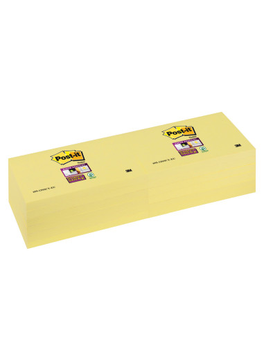 BLOC NOTAS ADH. POST-IT SUPER STICKY 76X76MM 12UD. AM.CANARIO