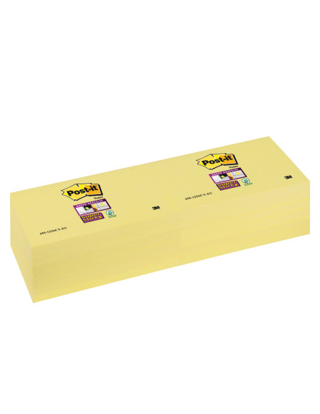 BLOC NOTAS ADH. POST-IT SUPER STICKY 76X76MM 12UD. AM.CANARIO