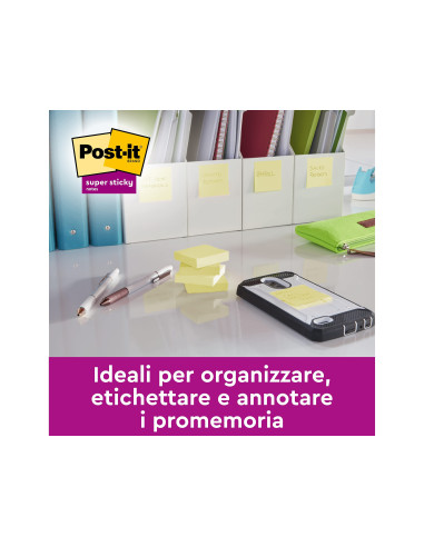 BLOC NOTAS ADH.POST-IT SUPER STICKY 76X127MM 6UD. 100H. AM.CANARIO