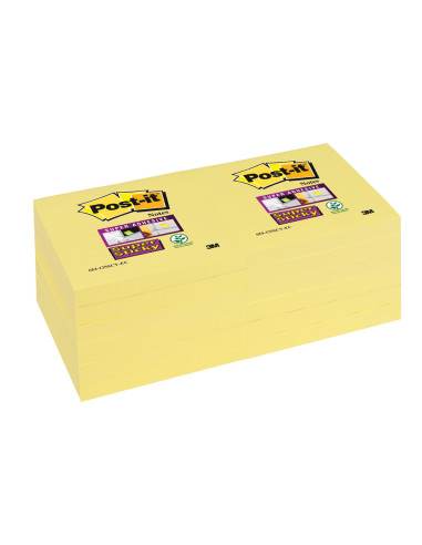 BLOC NOTAS ADH.POST-IT SUPER STICKY 76X127MM 6UD. 100H. AM.CANARIO