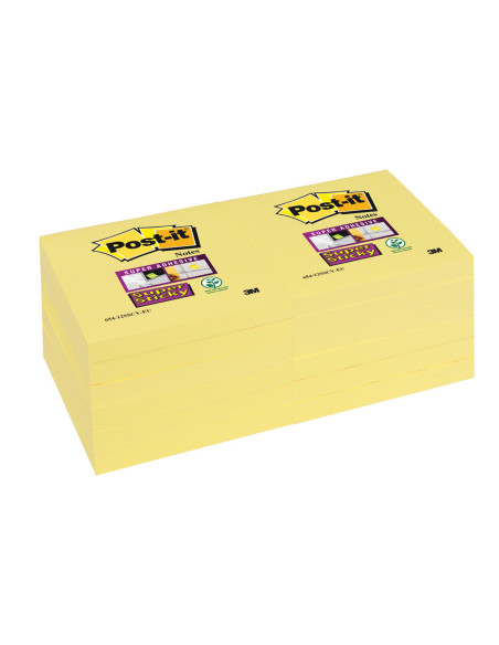 BLOC NOTAS ADH.POST-IT SUPER STICKY 76X127MM 6UD. 100H. AM.CANARIO