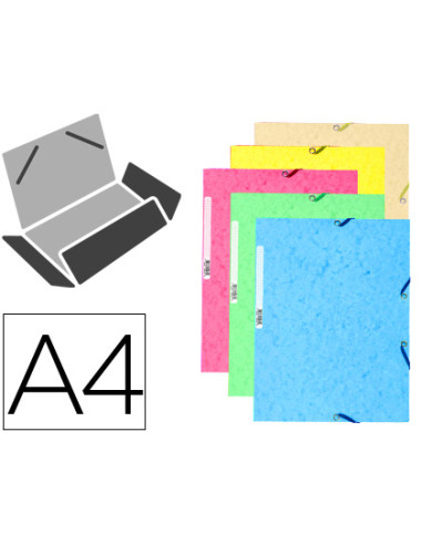 CARPETA GOMA EXACOMPTA A4 3 SOLAPAS CARTULINA ILUSTRADA PASTEL SURT.