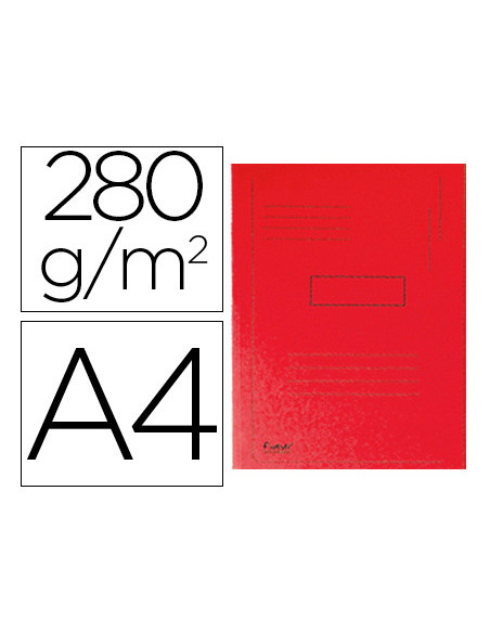 SUBCARPETA RECICLADA A4 280 GR. EXACOMPTA 2 SOLAPAS ROJO
