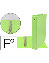 CARPETA LIDERPAPEL 4A 40 MM REDONDAS PLASTICO FL.COL.VER. PISTACHO