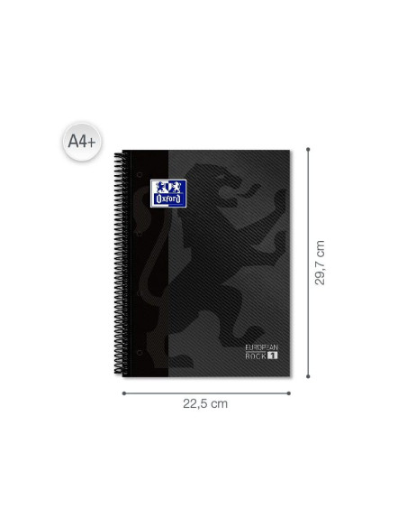 CUADERNO ESP. OXFORD EBOOK A4 T.EXTRA. 5MM 80H. GRIS
