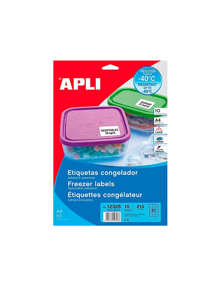 ETIQUETA ADH. APLI 12328 63,5X38,1MM CONGELADO 10H.