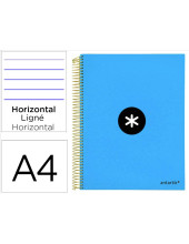 CUADERNO ESP. ANTARTIK A4 T.FORRADA MICRO HOR. 5B 4T.120H.100GR.AZ.