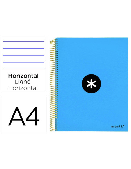 CUADERNO ESP. ANTARTIK A4 T.FORRADA MICRO HOR. 5B 4T.120H.100GR.AZ.