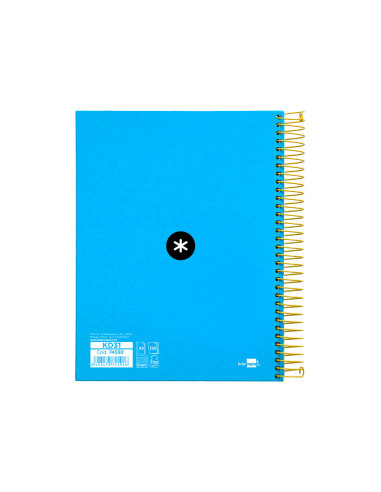 CUADERNO ESP. ANTARTIK A5 T.FORRADA MICRO 5MM 5B 6T.120H.100GR.AZ. FL