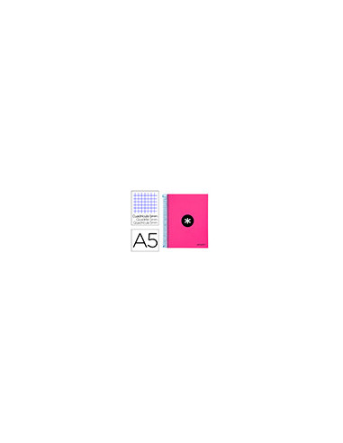 CUADERNO ESP. ANTARTIK A5 T.FORRADA MICRO 5MM 5B 6T.120H.100GR.ROSA