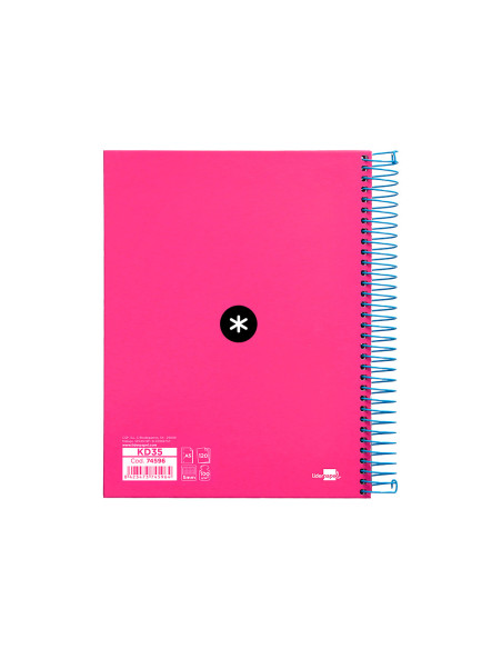 CUADERNO ESP. ANTARTIK A5 T.FORRADA MICRO 5MM 5B 6T.120H.100GR.ROSA