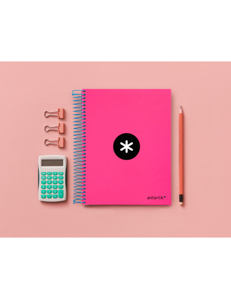 CUADERNO ESP. ANTARTIK A5 T.FORRADA MICRO LISO 5B 6T.120H.100GR.ROSA