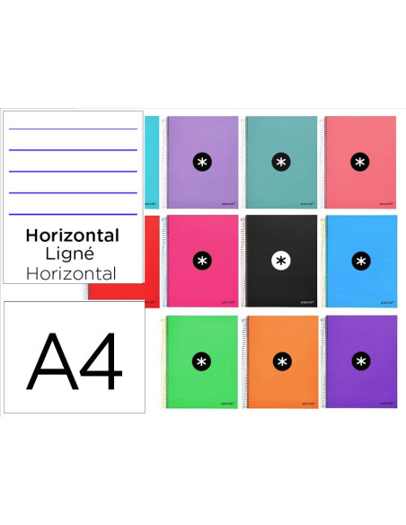 CUADERNO ESP. ANTARTIK A4 T.FORRADA MICRO 5MM 5B 4T.120H.100GR.SURT.