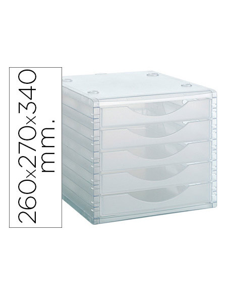 FICHEROARCHIVO 2000 260X270X340 MM APILABLES 5 TPTE.TRANSLUCIDO