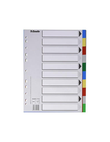 SEPARADOR ESSELTE PLASTICO JUEGO 10 SEPARADORES A4C/5 MULTITALADRO