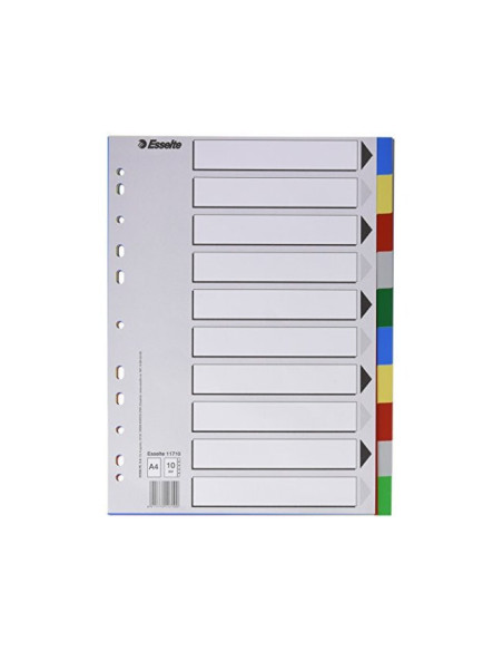 SEPARADOR ESSELTE PLASTICO JUEGO 10 SEPARADORES A4C/5 MULTITALADRO