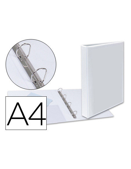 CARPETA CANGURO 4 ANILLAS MIXTAS 25MM ESSELTE A4 PLASTICO BLANCA 1440