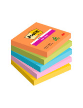 BLOC NOTAS ADH.POST-IT SUPER STICKY 76X76MM 5UD 90H. COL.SURT.