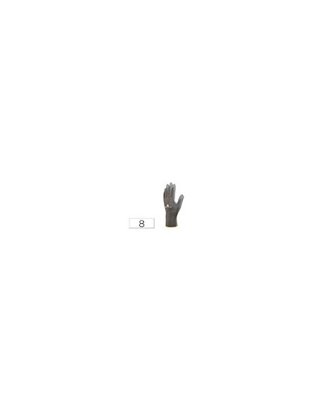 GUANTE POLIESTER ANTIDESLIZANTE LAVABLE ESP. MANUTENCION GRIS T. 8