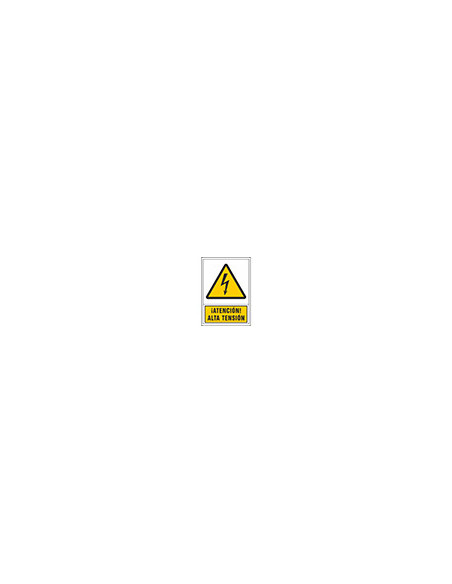 PICTO SEÑAL ADVERTENCIA ATENCION ALTA TENSION PVC 245X345 MM
