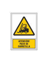 PICTO SEÑAL ADVERTENCIA ATENCION PASO CARRETILLA PVC 245X345 MM