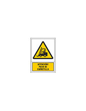 PICTO SEÑAL ADVERTENCIA ATENCION PASO CARRETILLA PVC 245X345 MM 2