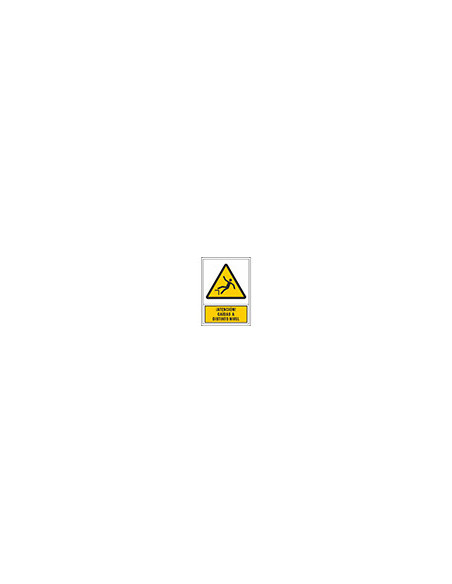 PICTO SEÑAL ADVERTENCIA ATENCION CAIDAS A DISTINTO NIVEL PVC 245X345