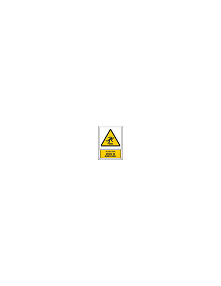 PICTO SEÑAL ADVERTENCIA ATENCION CAIDASMISMO NIVEL PVC 245X345 MM