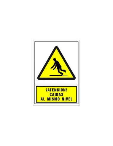 PICTO SEÑAL ADVERTENCIA ATENCION CAIDASMISMO NIVEL PVC 245X345 MM