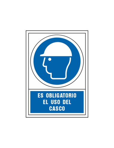 PICTO SEÑAL OBLIGATORIO USO CASCO PVC 245X345 MM